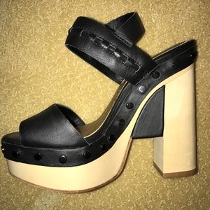 Cynthia Vincent Real Leather Platform Sandals